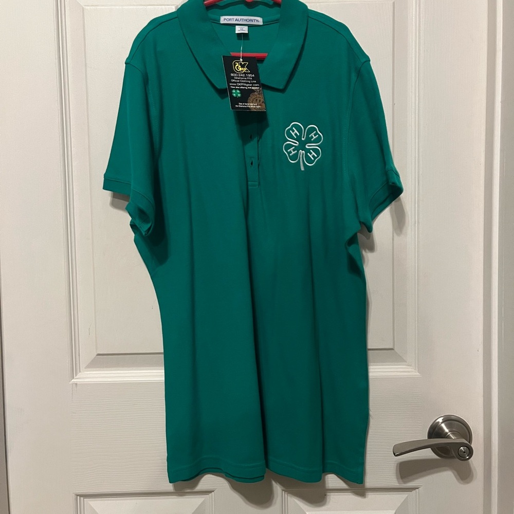 Port Authority Teal Polo Shirt with Embroidered Logo